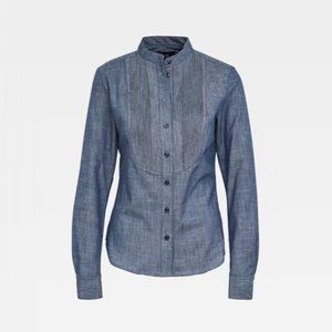 G-Star Raw Women's Lanc Bib Slim Shirt XX-Small / Sea Blue NWT